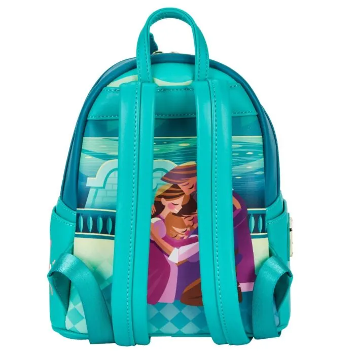 10" Disney Princess - Tangled Castle Glow in the Dark Faux Leather Mini Backpack Bag Loungefly