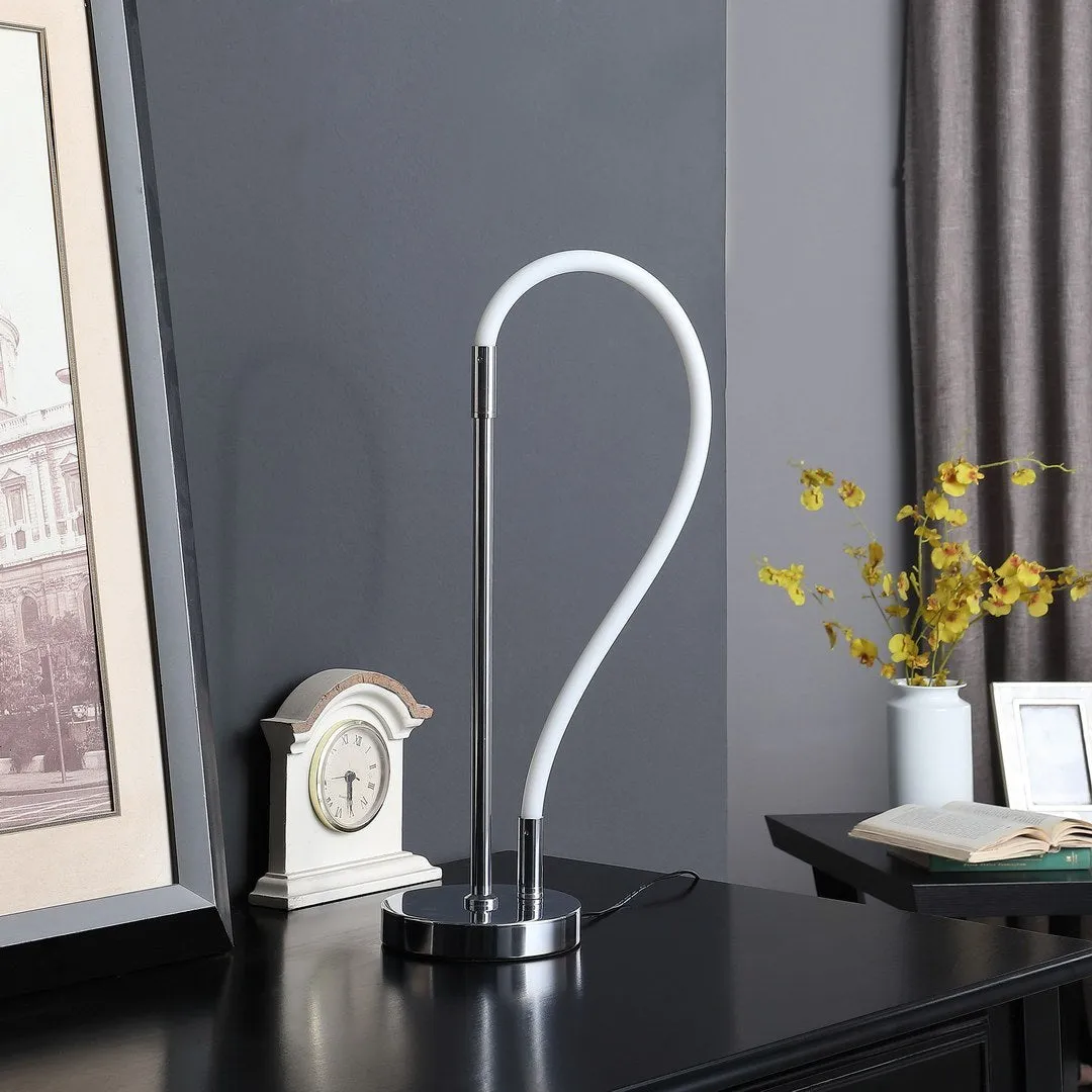 20.25" In Elastilight Led Tube W/ Magnetic End Contemporary Chrome Silver Table Lamp