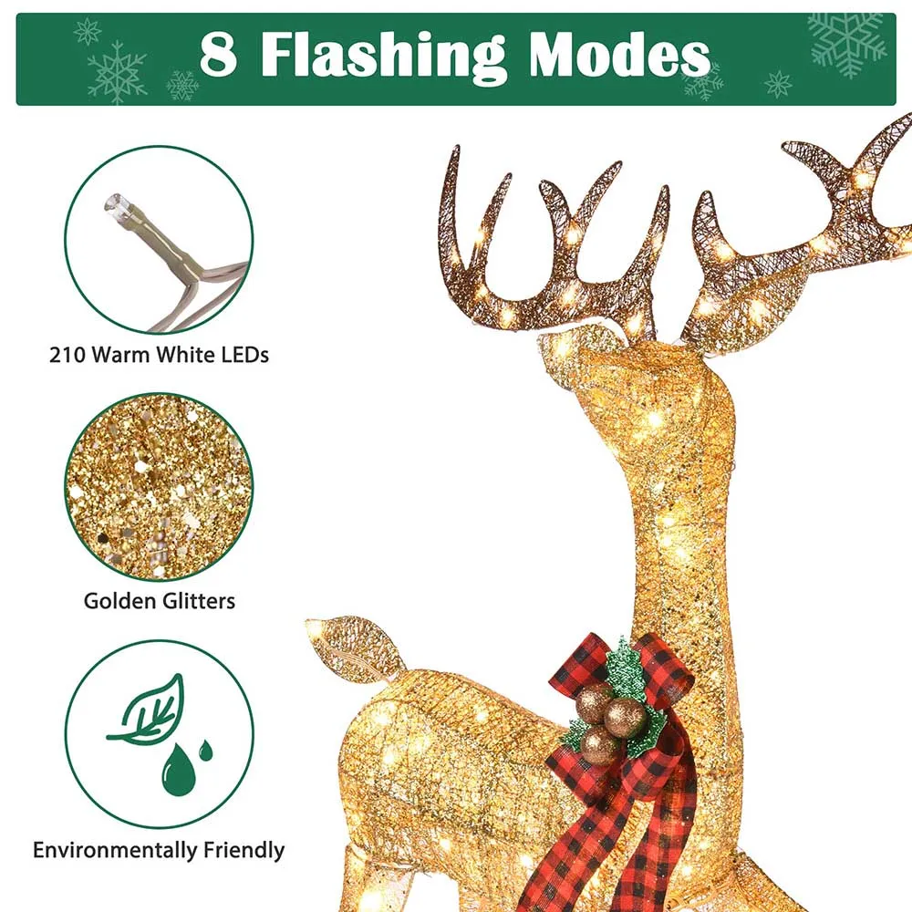 3pcs Lighted Deer Christmas Outdoor Decoration