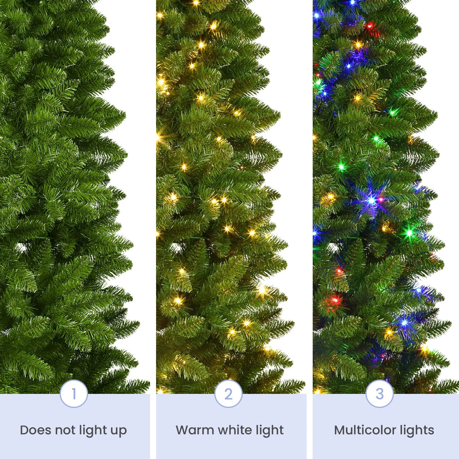 4ft Half Prelit Warm White & Multi-Color LED Lights Premium Artificial Hinged Christmas Tree with Remote Control