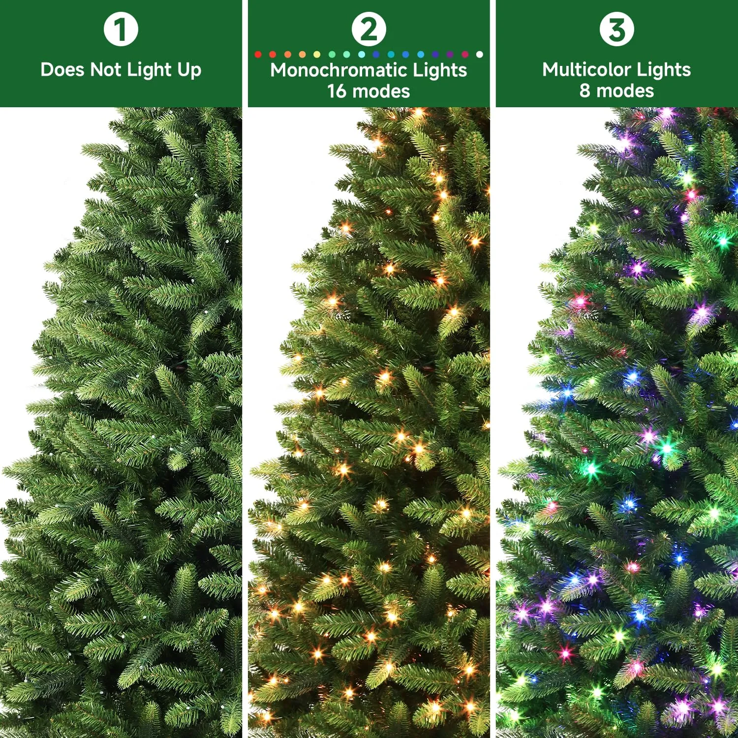 5ft Prelit Multi-Color RGB Lights Premium Artificial Hinged Full Christmas Tree with Remote Control