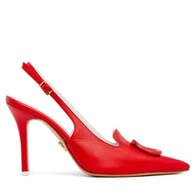 Ada Red Leather Slingback