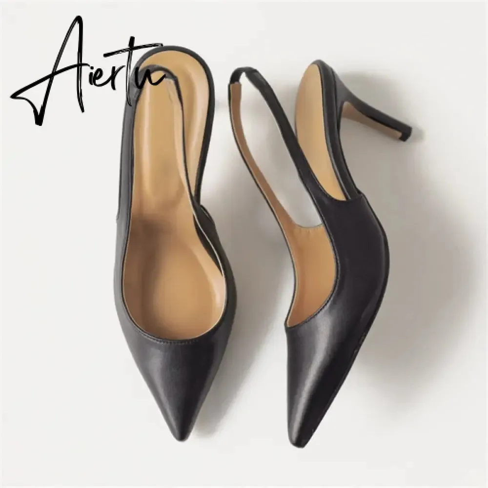 Aiertu Spring Autumn Shallow Mouth Pumps Sexy Pointed Toe Back Buckle High Heels Pumps Summer Sandals 8 CM 6 CM Women Shoes