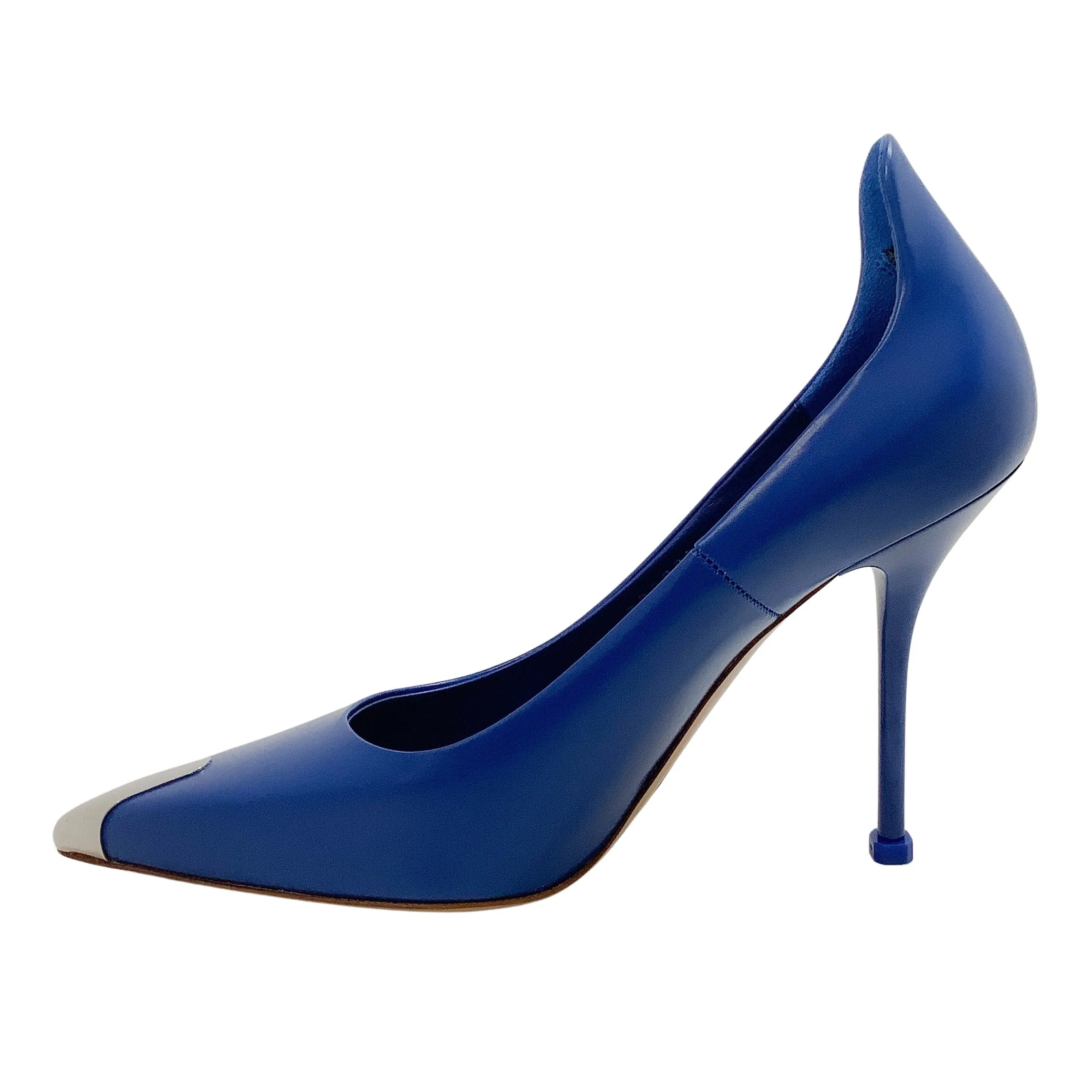 Alexander McQueen Electric Blue High Back Pointed Toe Pumps