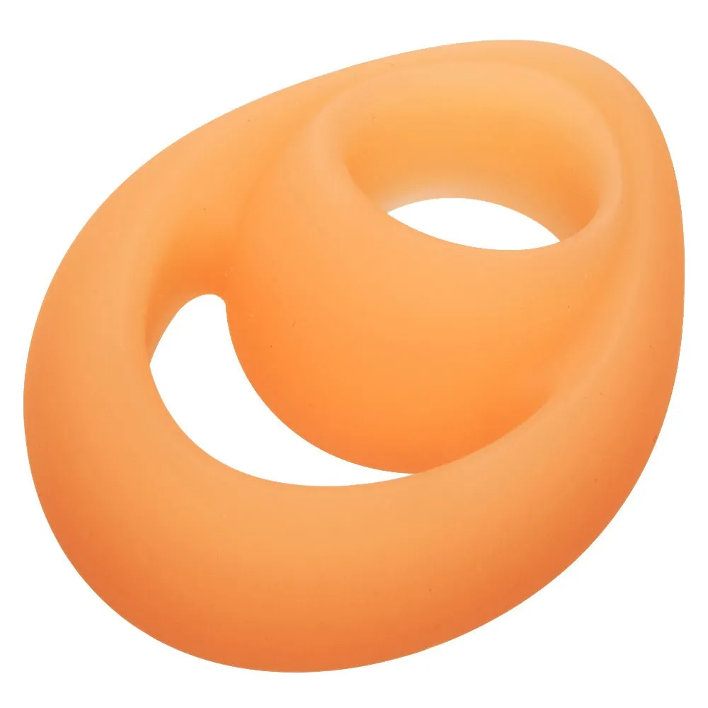 Alpha Glow-in-the-Dark Liquid Silicone Teardrop  Ring - Orange