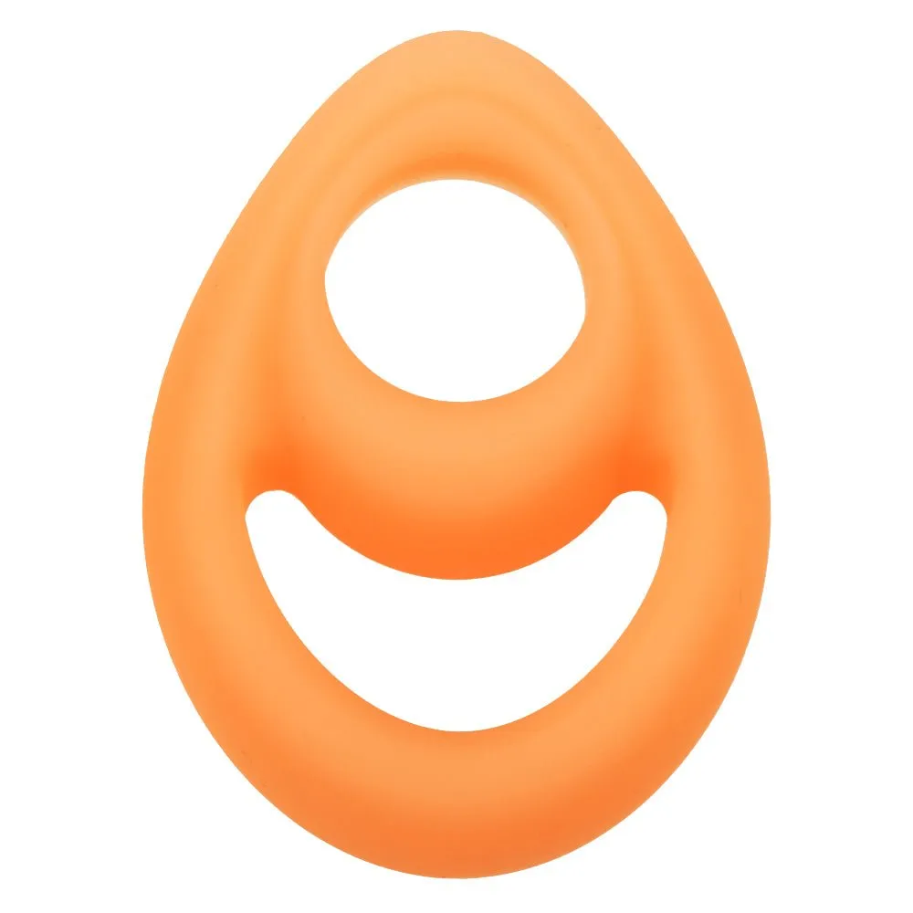 Alpha Glow-in-the-Dark Liquid Silicone Teardrop  Ring - Orange