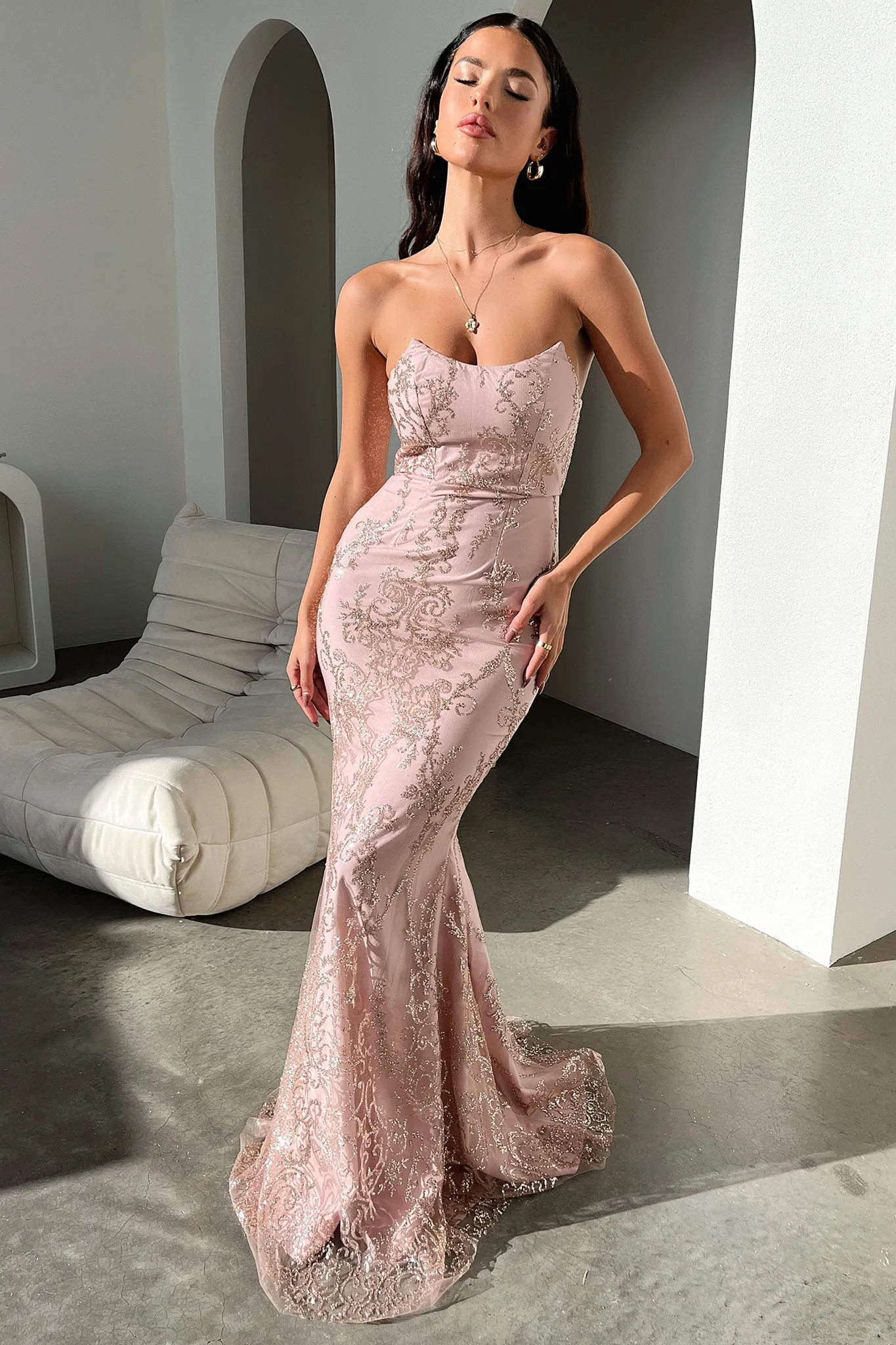 Ardell Maxi Dress - Pink Glitter