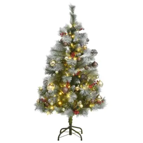 Artificial Hinged Christmas Tree 150 LEDs & Ball Set 59.1"