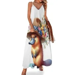 Australian Animals Platypus Spaghetti Strap Ankle-Length Dress Long dress