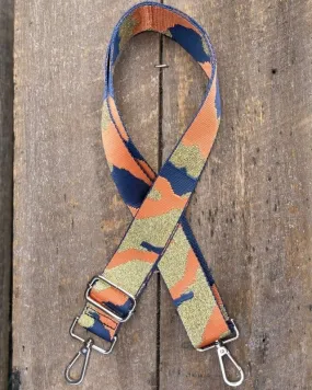 Bag Strap - Orange Camouflage Print