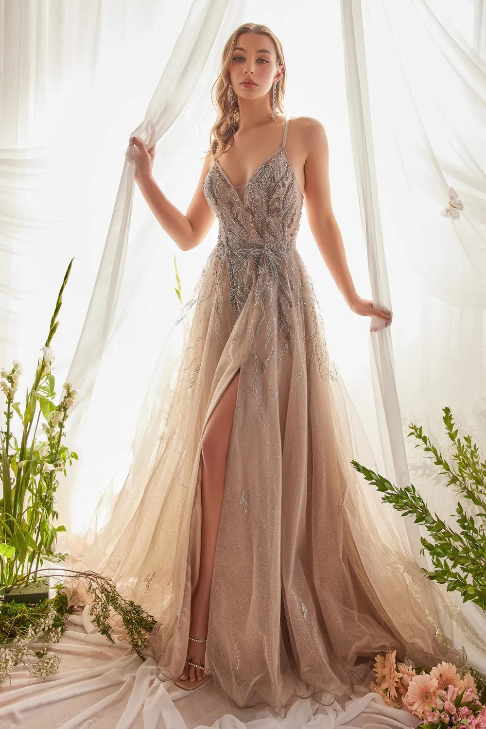 Beaded Tulle A-line Gown by Andrea & Leo Couture A1165 - Special Occasion/Curves