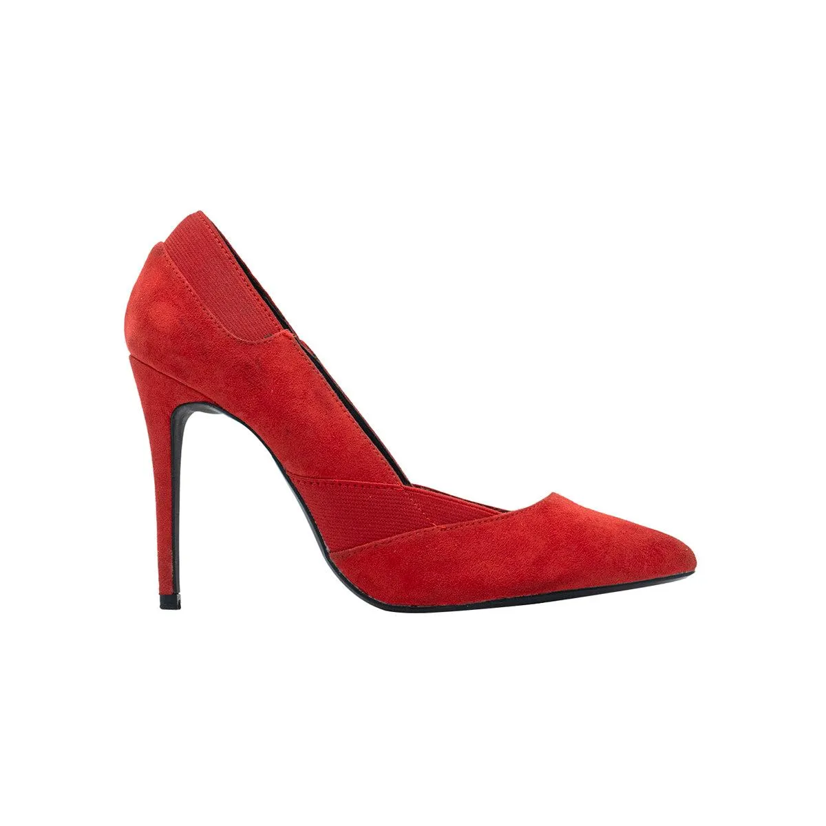 Bershka Pointed Toe High-Heel Shoes Fabric Red Colour For Women