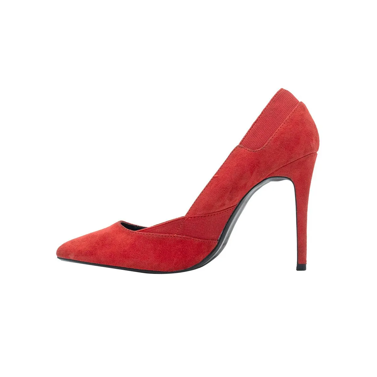 Bershka Pointed Toe High-Heel Shoes Fabric Red Colour For Women