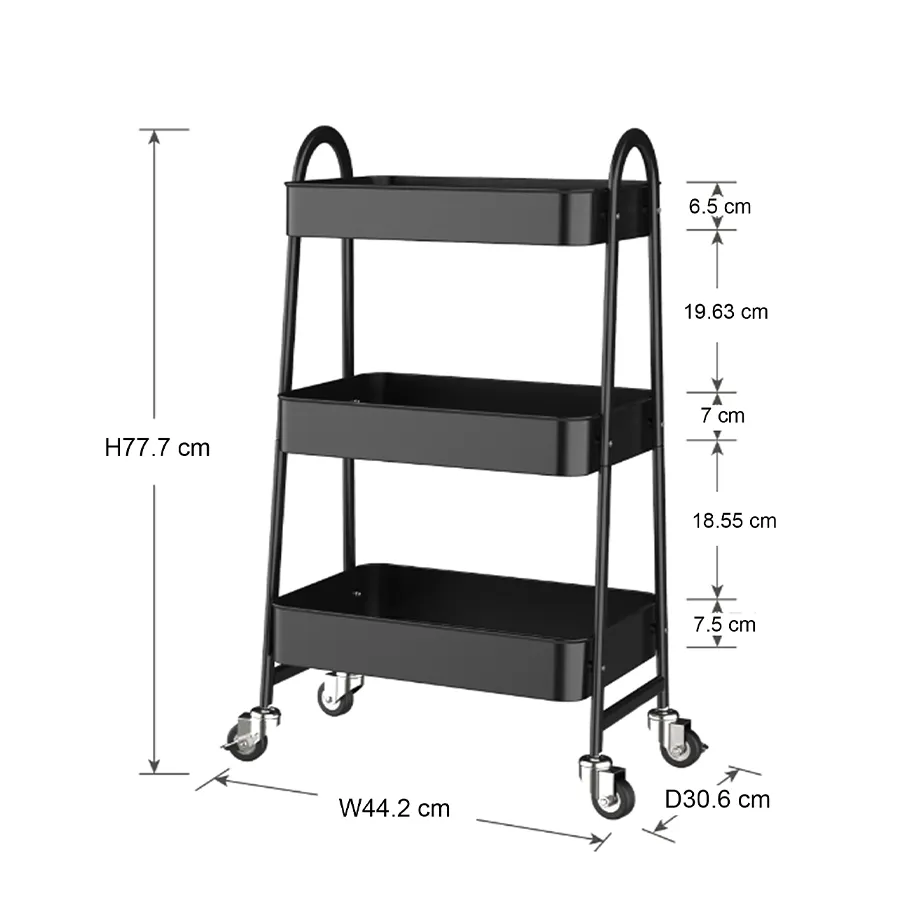 Bryson 3 Tier Rolling Cart