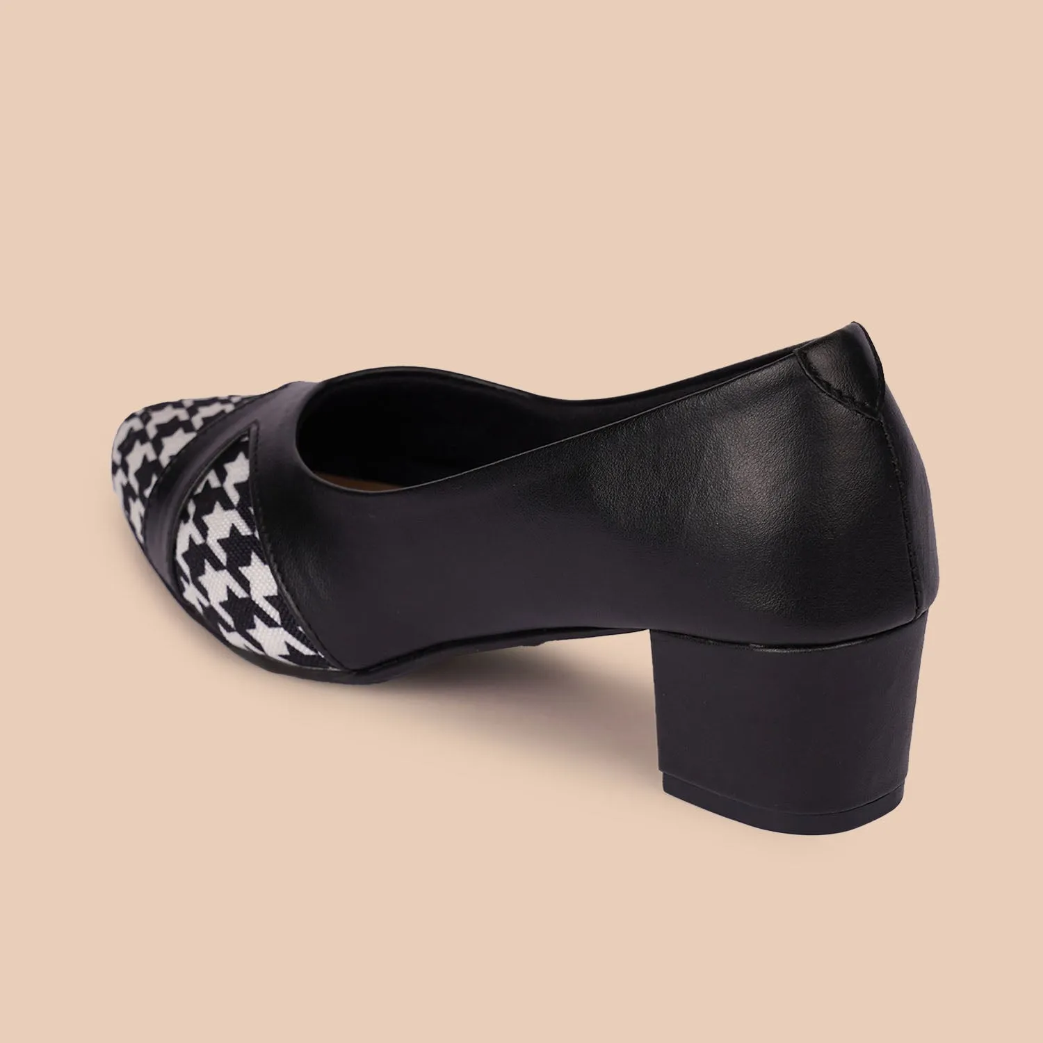 Calcutta Houndstooth Formal Block Heels