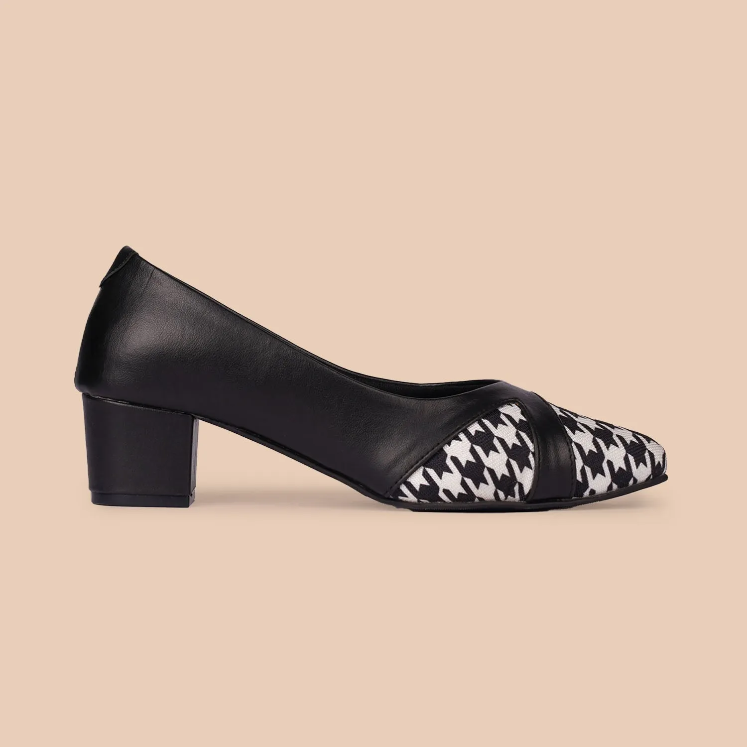 Calcutta Houndstooth Formal Block Heels