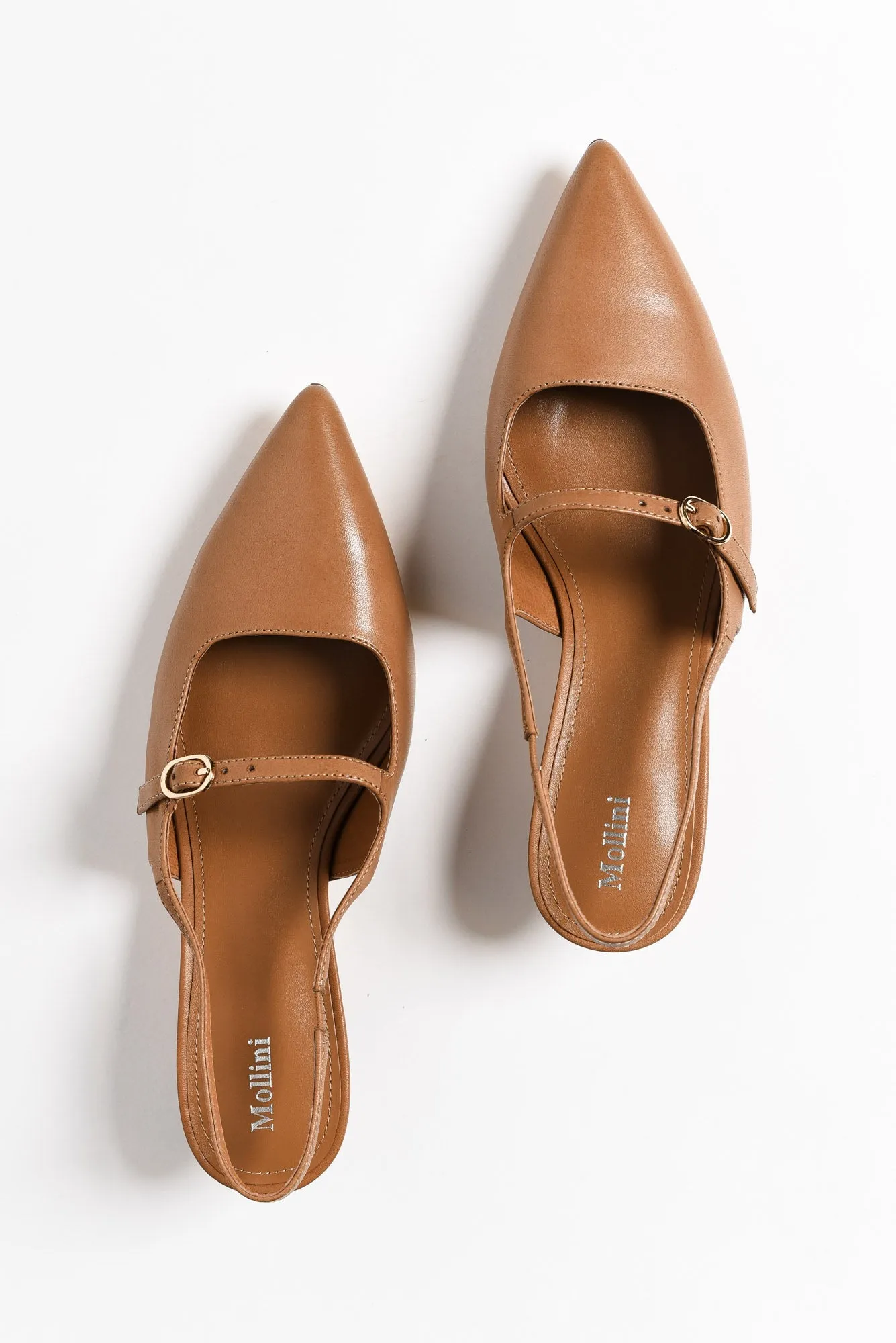 Candor Brandy Leather Slingback Heel