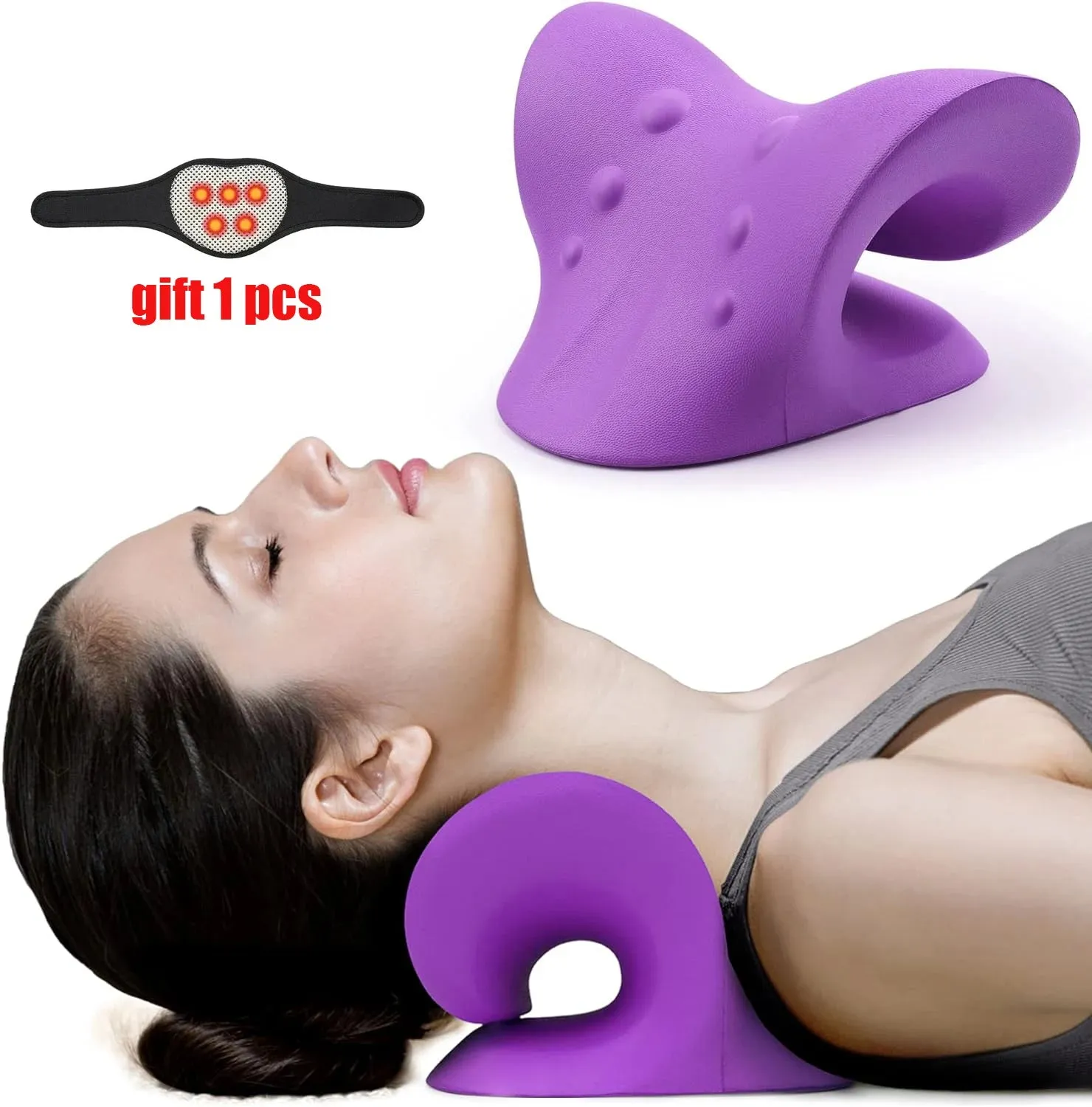 Cervical Spine Stretch Neck Shoulder Relaxer Cervical Muscle Relaxation Massage Pillow Spine Correction