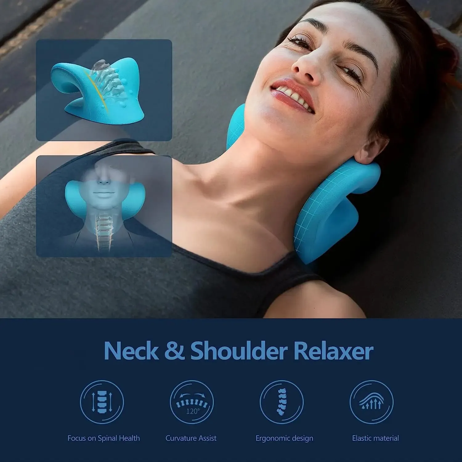 Cervical Spine Stretch Neck Shoulder Relaxer Cervical Muscle Relaxation Massage Pillow Spine Correction