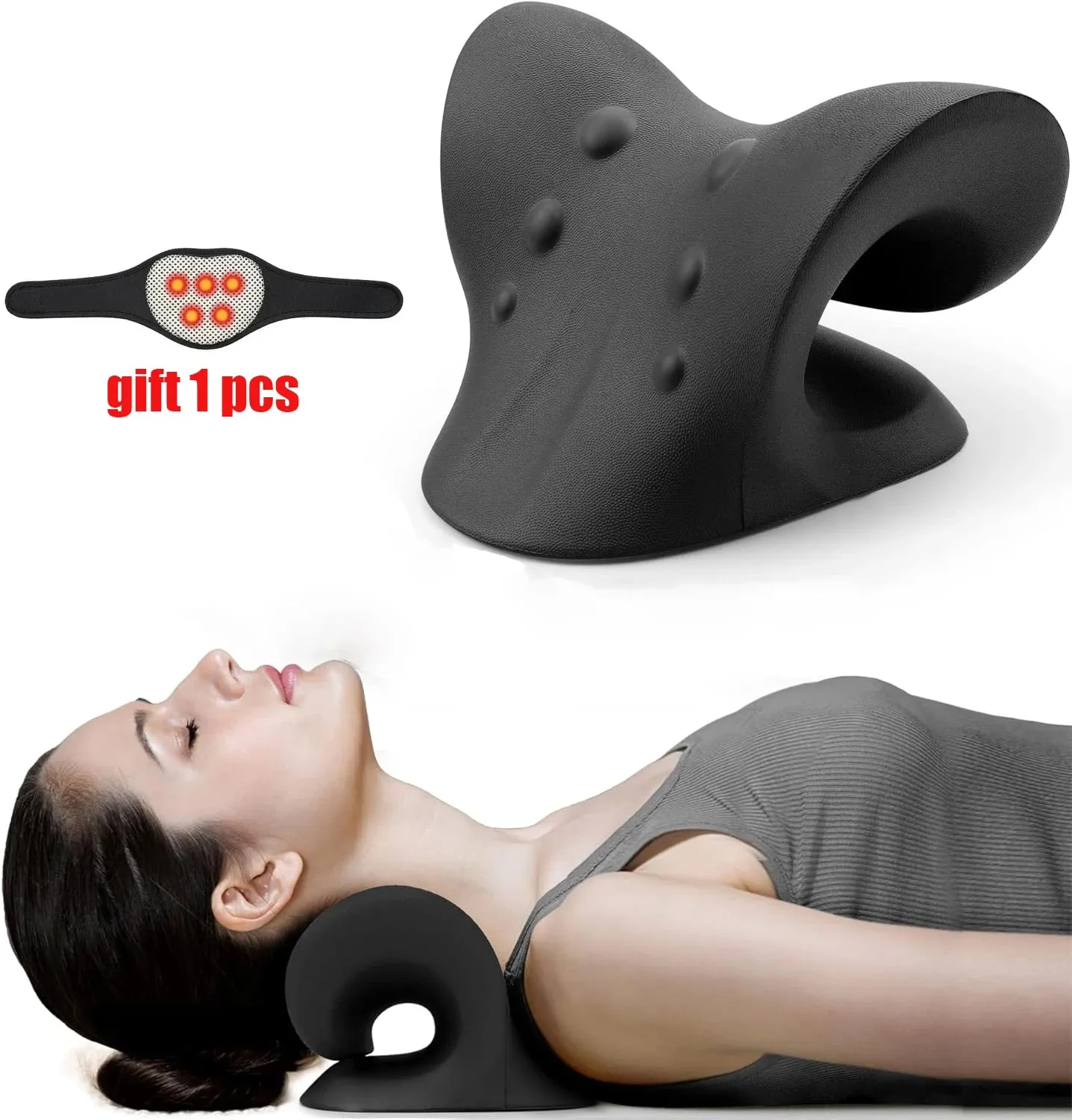 Cervical Spine Stretch Neck Shoulder Relaxer Cervical Muscle Relaxation Massage Pillow Spine Correction