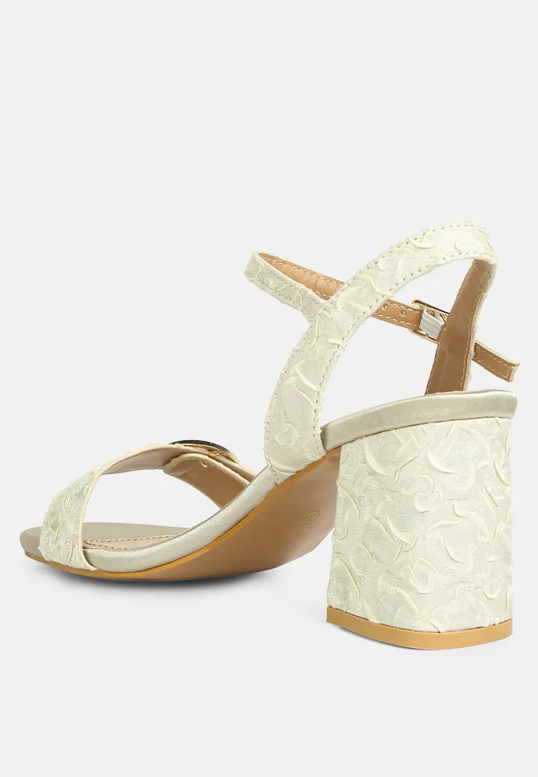 chaplet textured block heel sandals by London Rag