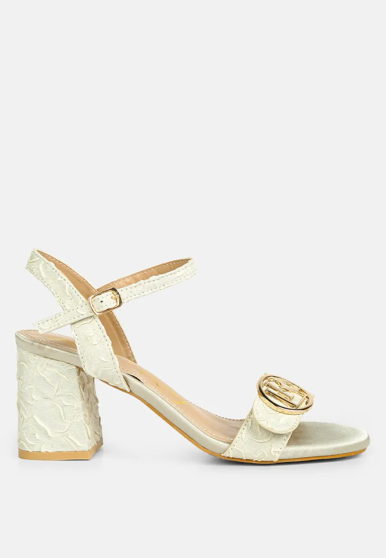 chaplet textured block heel sandals by London Rag