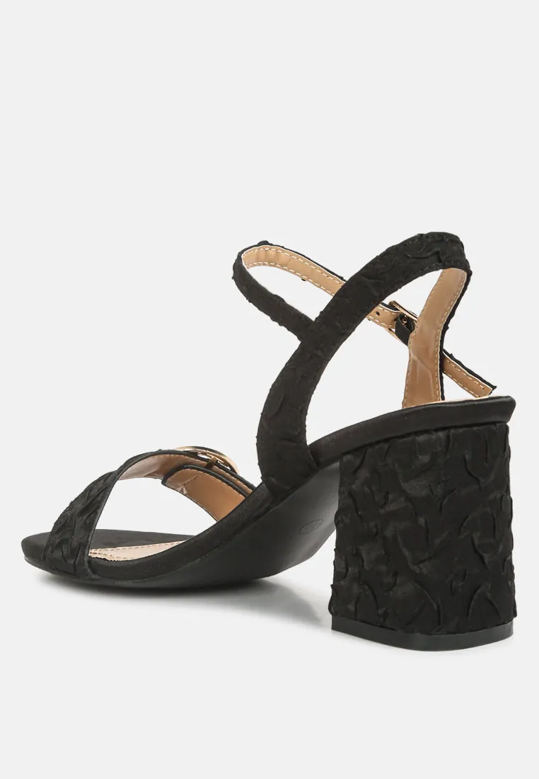 chaplet textured block heel sandals by London Rag