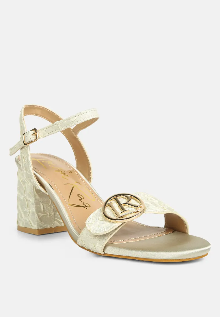 chaplet textured block heel sandals by London Rag