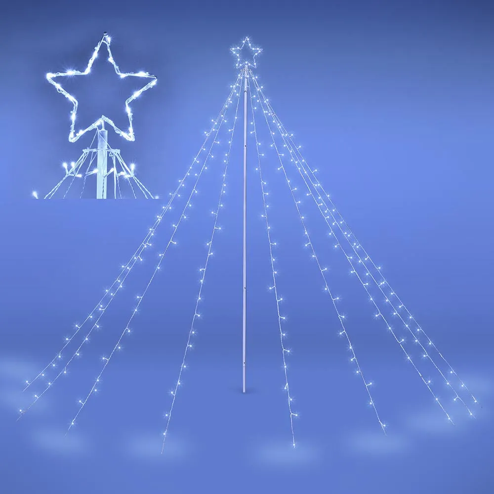 Christmas Tree Light with Pole & Star 9-String