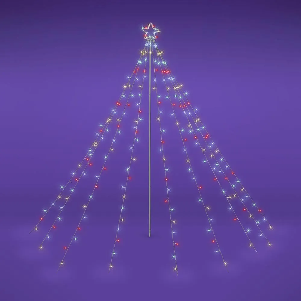 Christmas Tree Light with Pole & Star 9-String