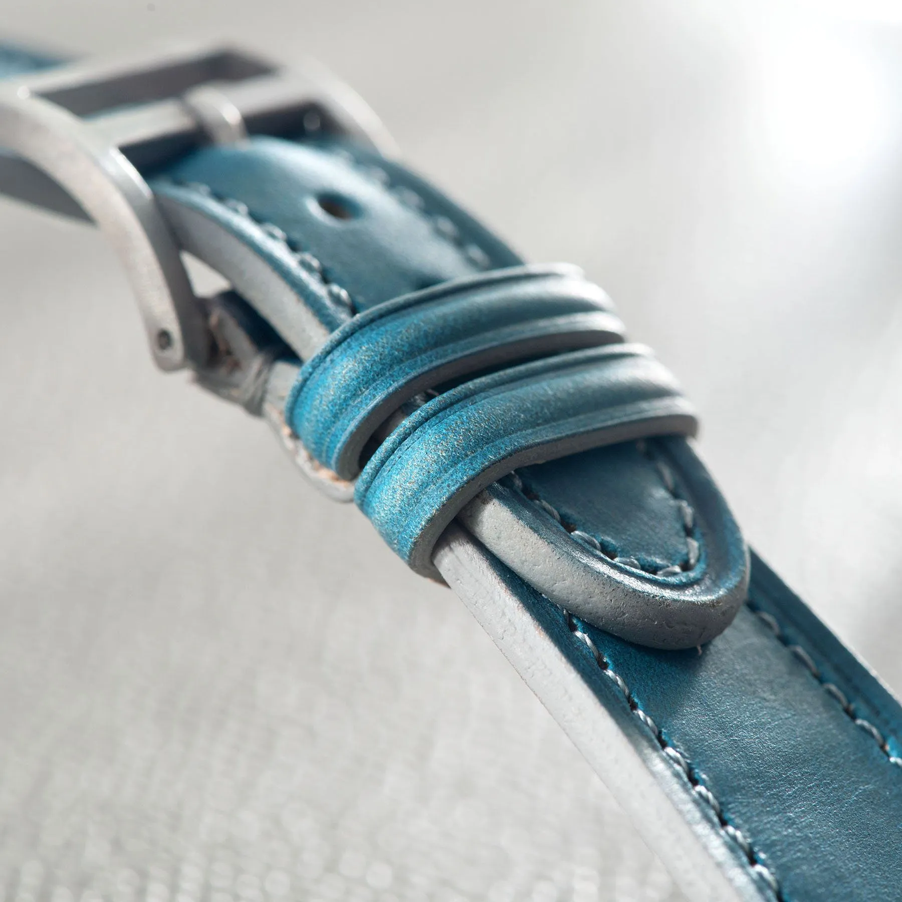 Château de Cassis Blue Horween Leather Watch Strap