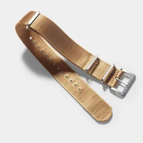 Deluxe Nylon Single Pass Watch Strap Coyote Brown