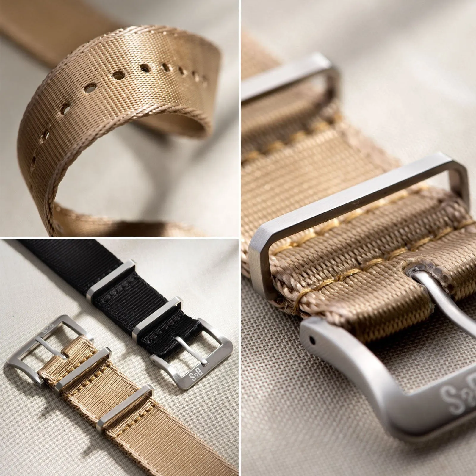 Deluxe Nylon Single Pass Watch Strap Coyote Brown