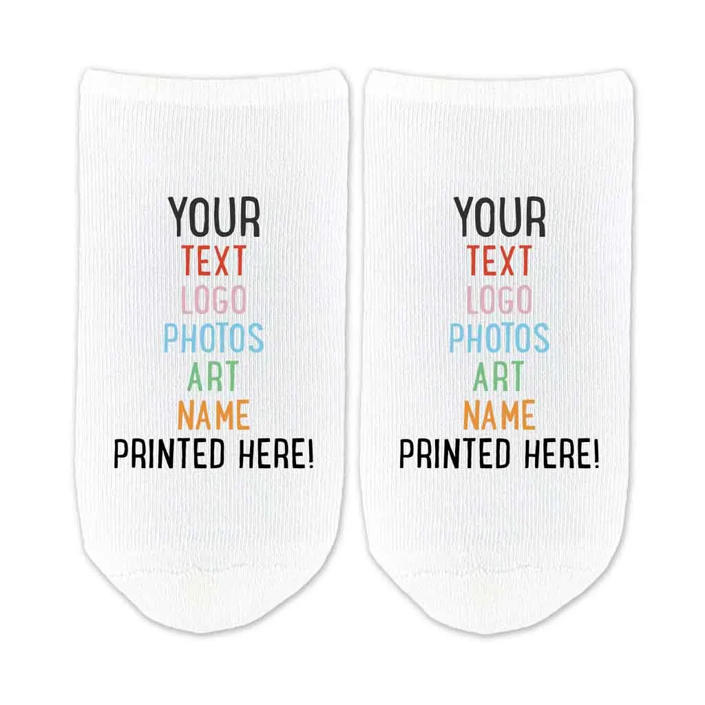 Design Your Own Custom Printed No Show Gripper Socks - Large