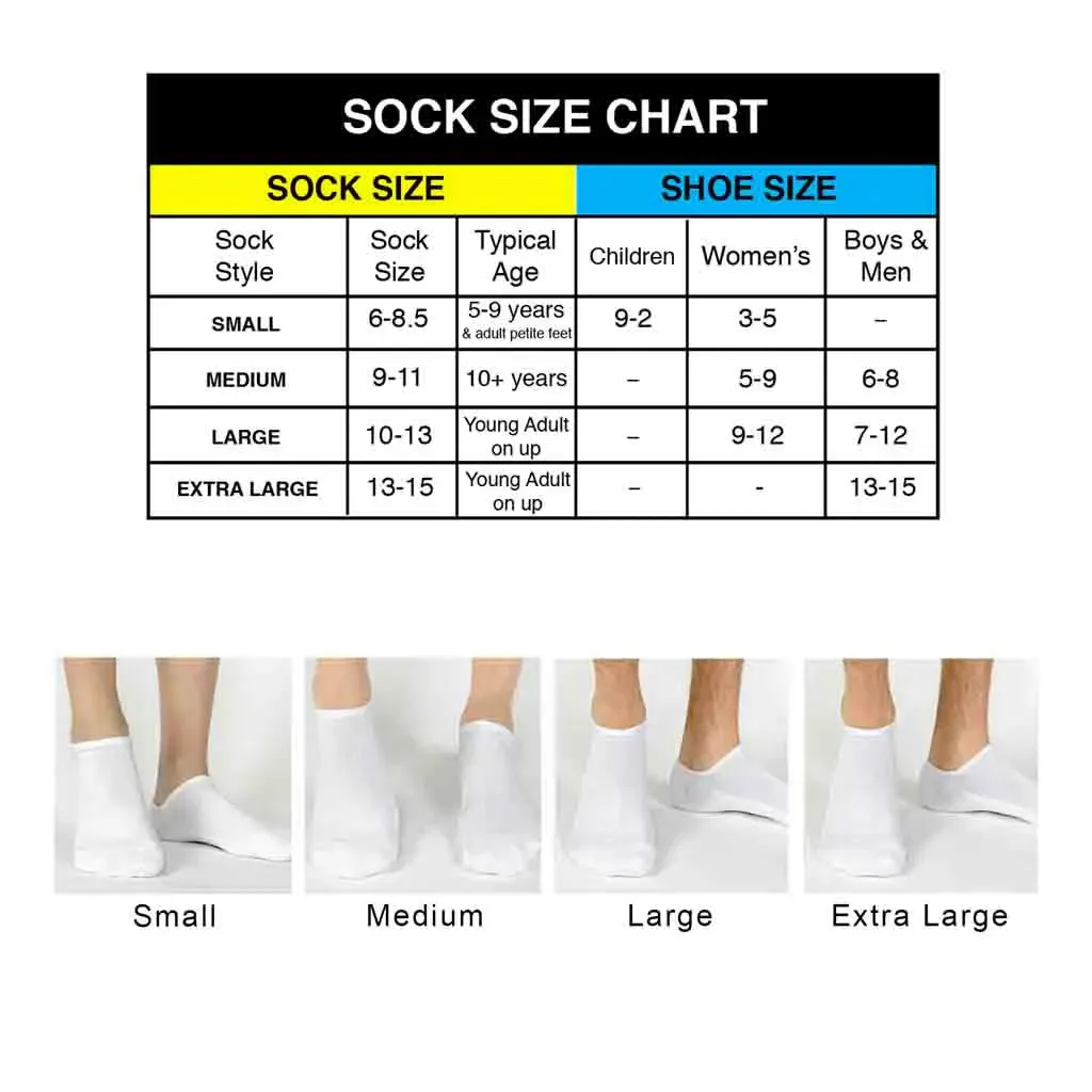 Design Your Own Custom Printed No Show Gripper Socks - Large