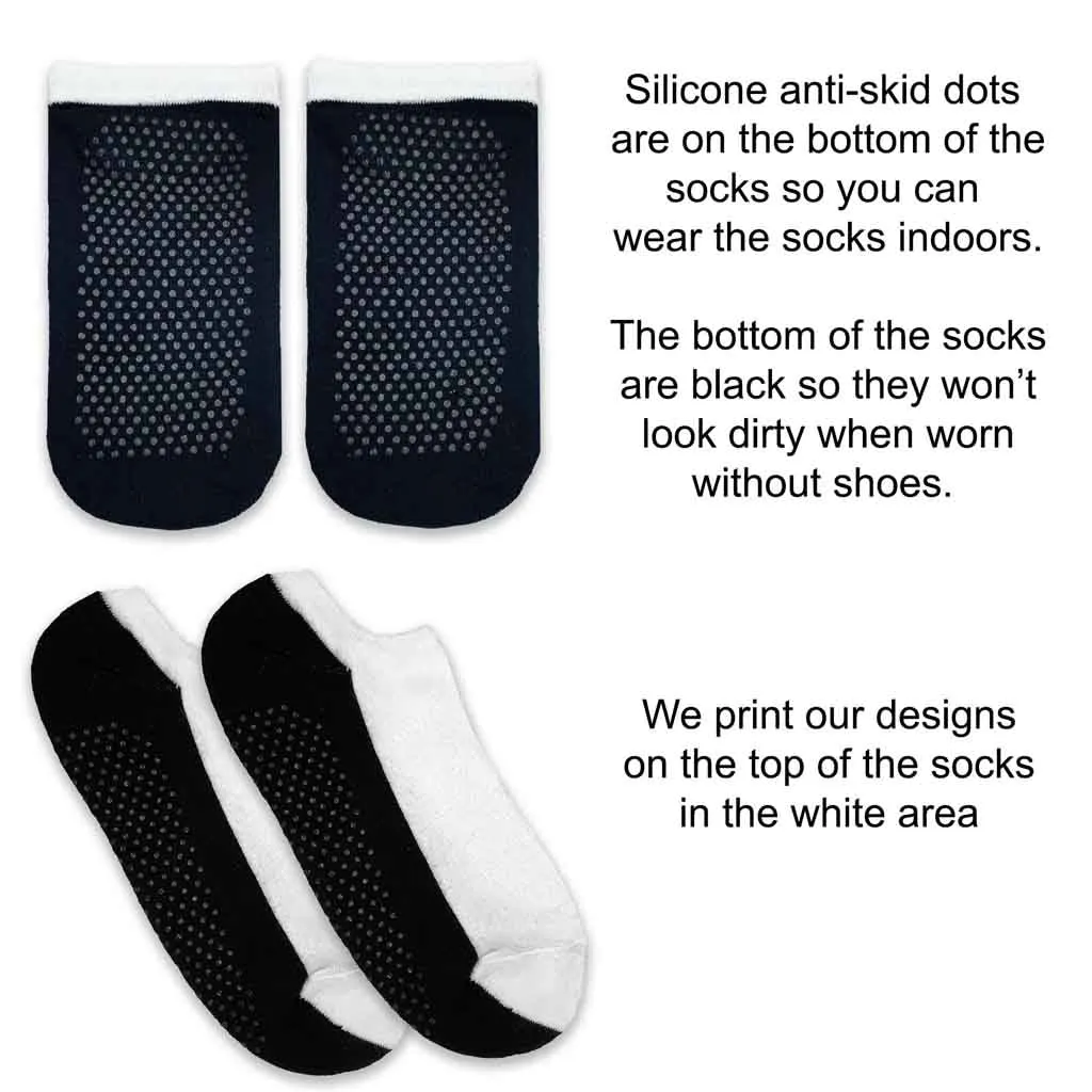 Design Your Own Custom Printed No Show Gripper Socks - Large