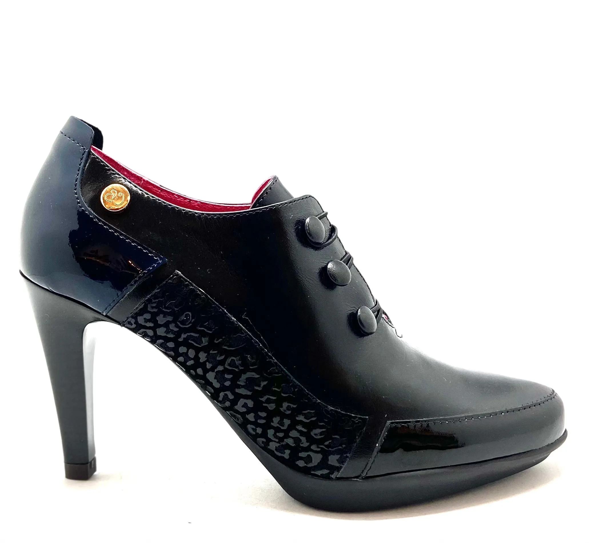 Dijon - Black/Blue button shoe/boot