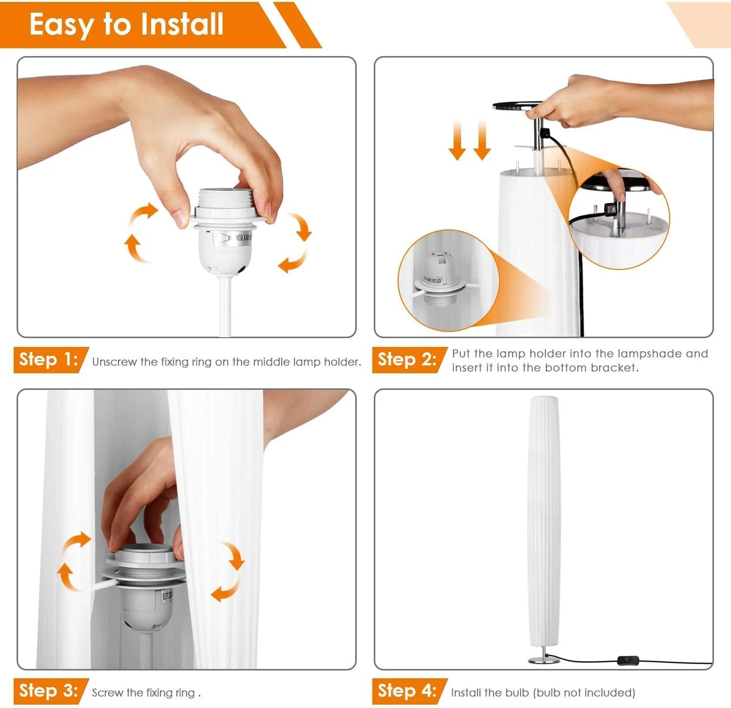 Dimmable LED Floor Lamp with Flexible Lighting Angle and Optional Colors