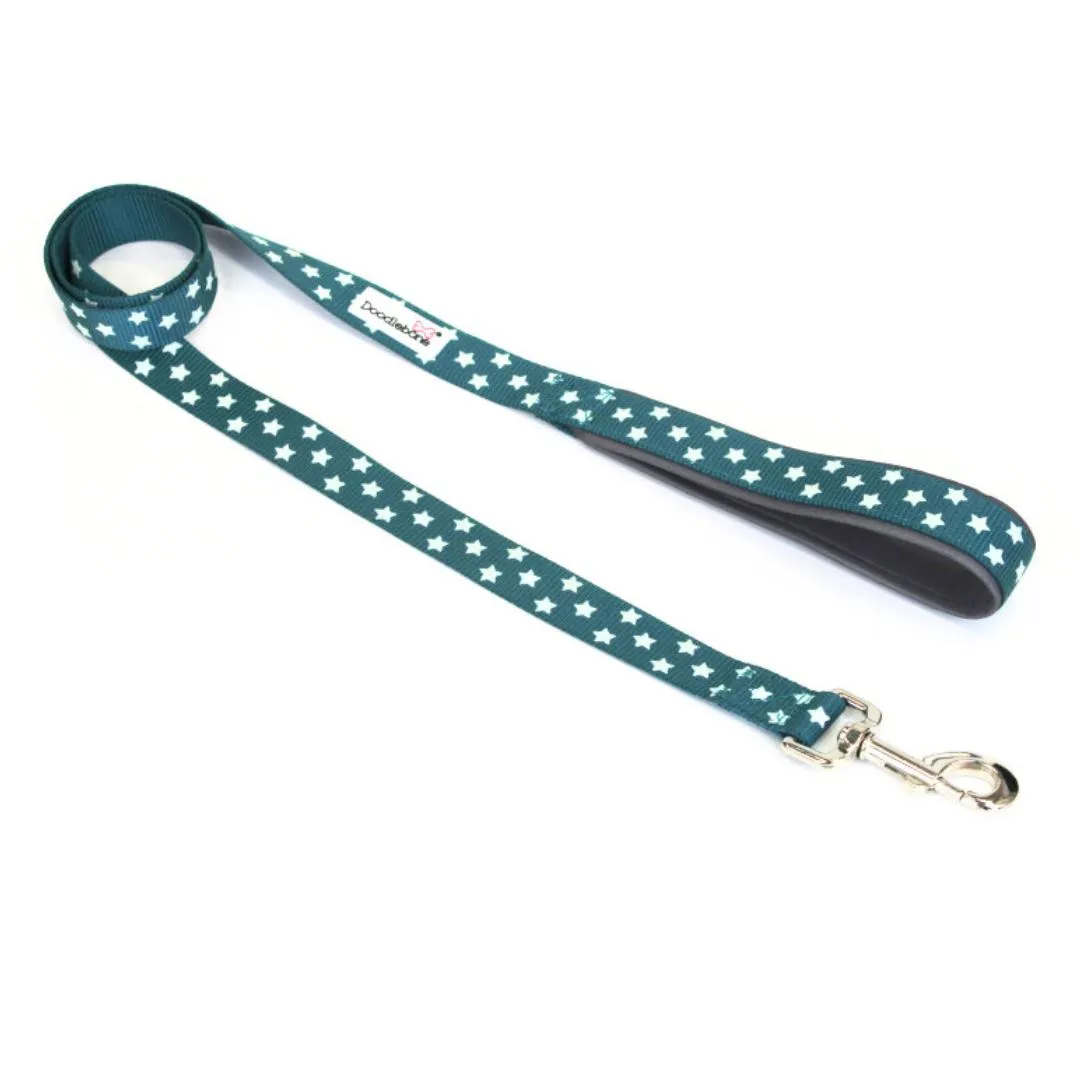 Doodlebone Adjustable Airmesh Dog Harness - Teal Stars Glow In The Dark