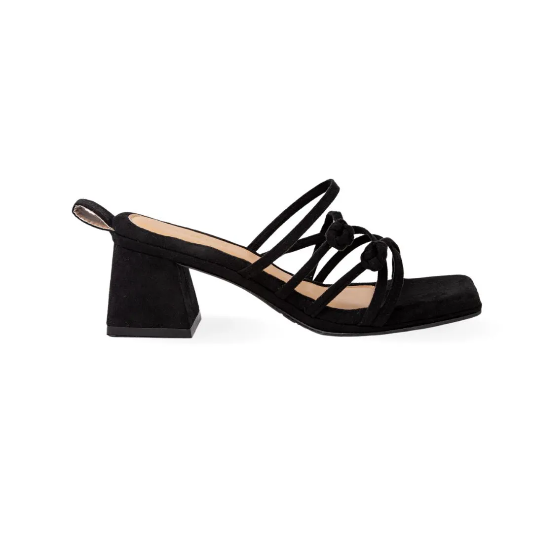 Double Chinese Knot Heels (Black Suede)