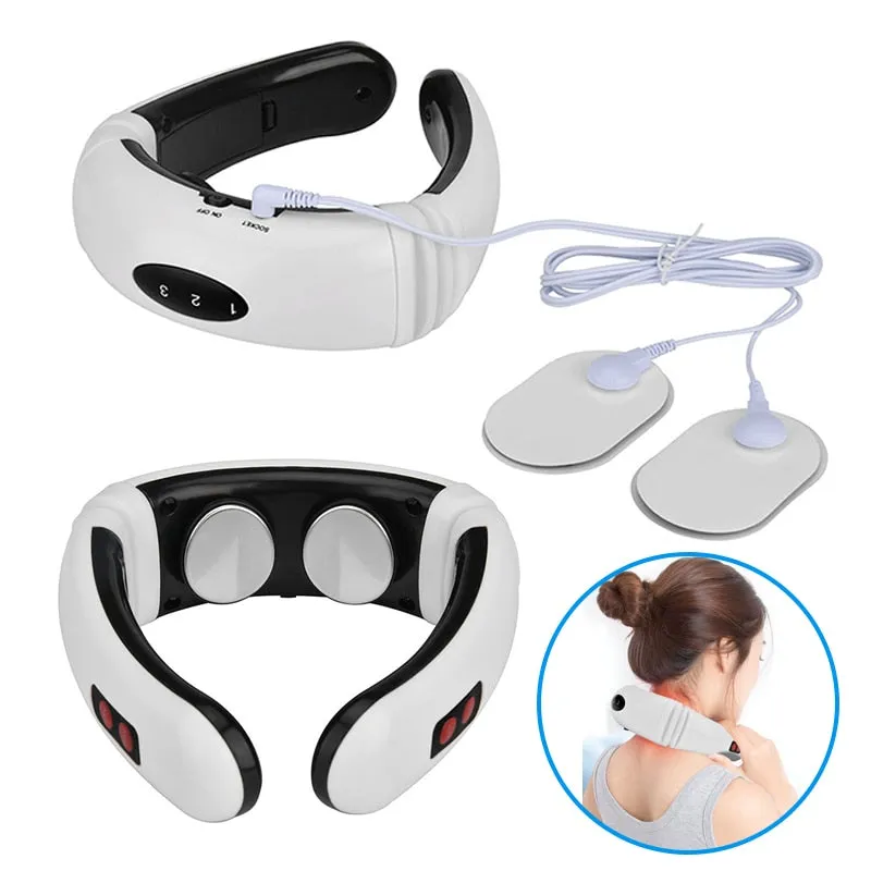 Electric Pulse Back and Neck Massager Far Infrared Heating Pain Relief