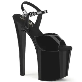 ENCHANT-709 Black Pat/Black, 8"Heels