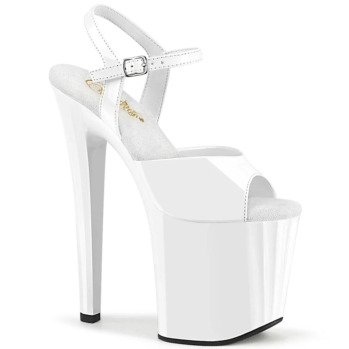 ENCHANT-709 Wht Pat/Wht, 8"Heels