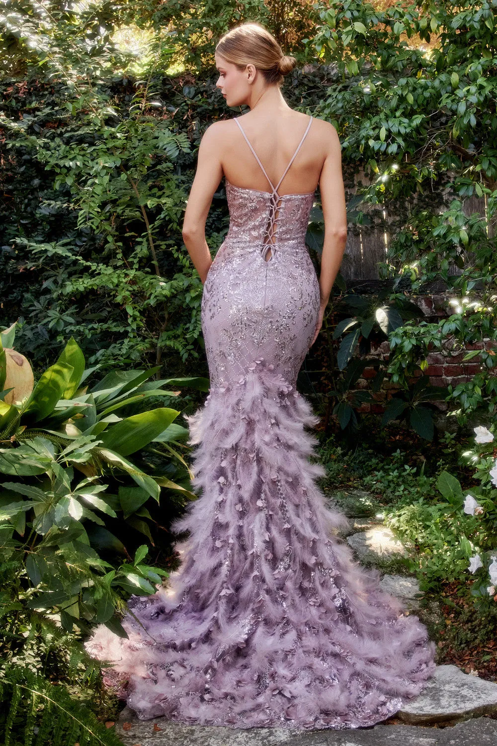 Fitted Feather Mermaid Gown by Andrea & Leo Couture A1116 - Special Occasion