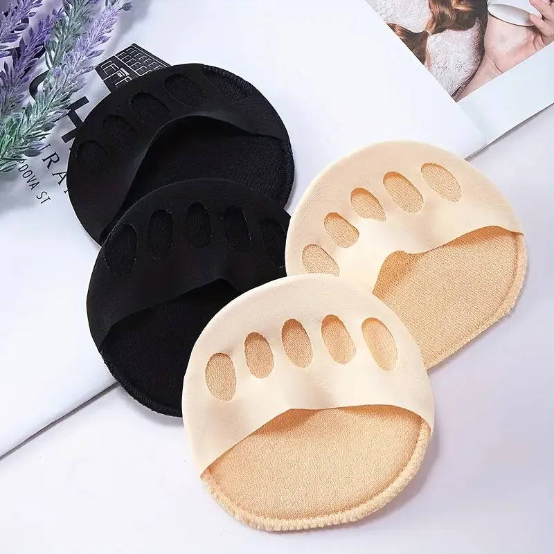 Five-Toe Forefoot Pads For Women High Heels, Shock Absorption Half Insoles, Toe Pad Inserts