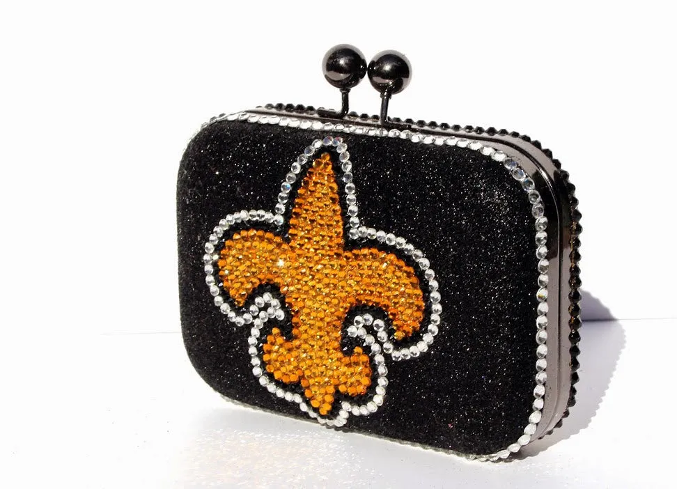 Fleur De Lis Crystal Clutch