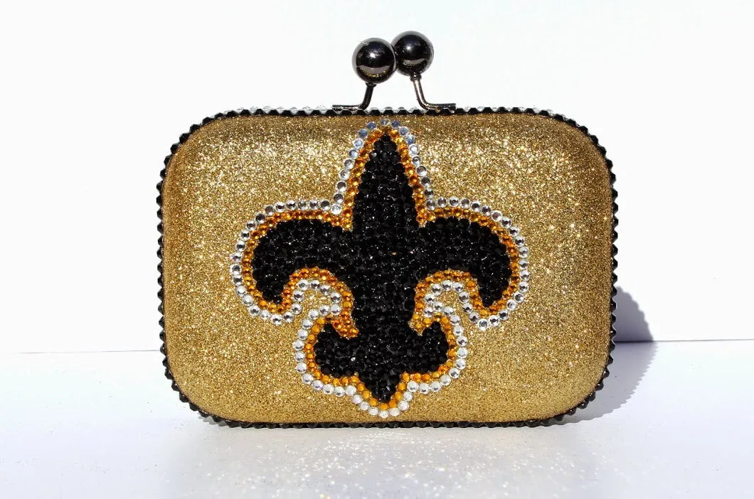 Fleur De Lis Crystal Clutch