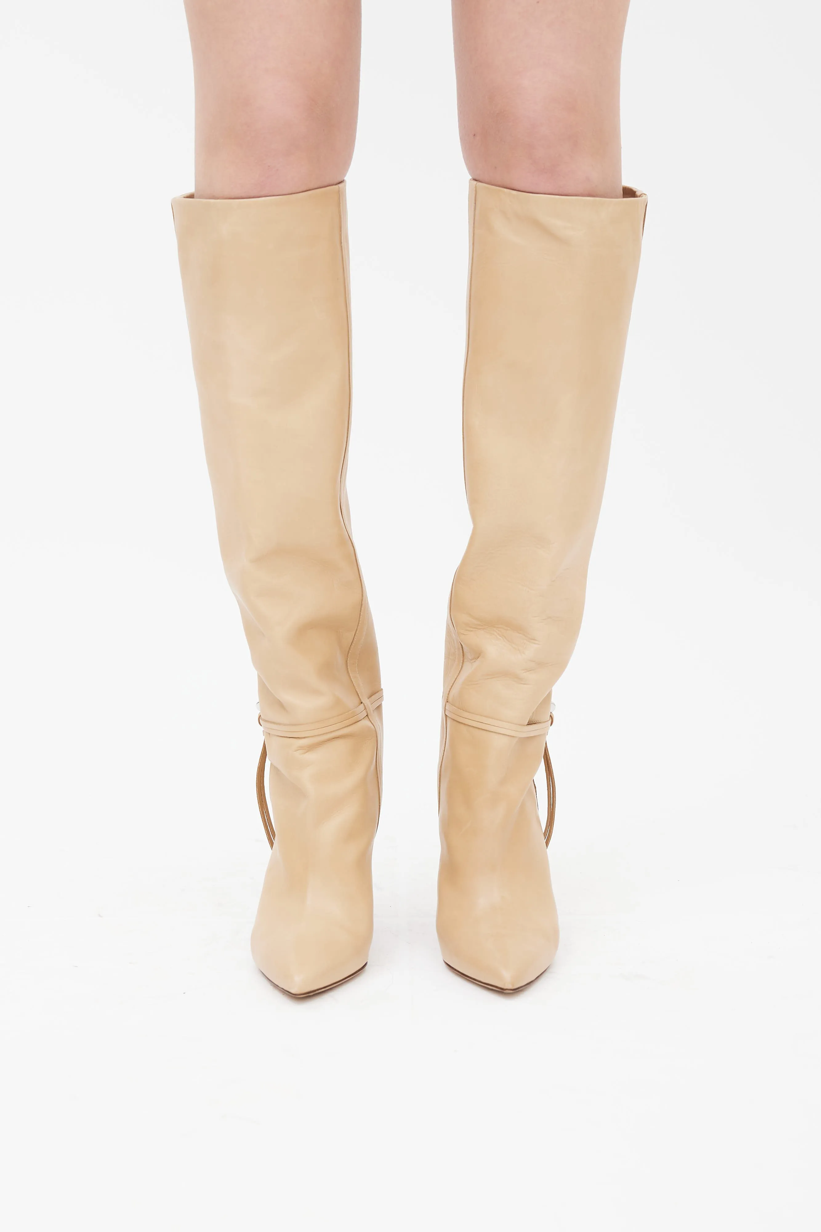 FW 2020 Brown Leather Lazu Knee High Boot