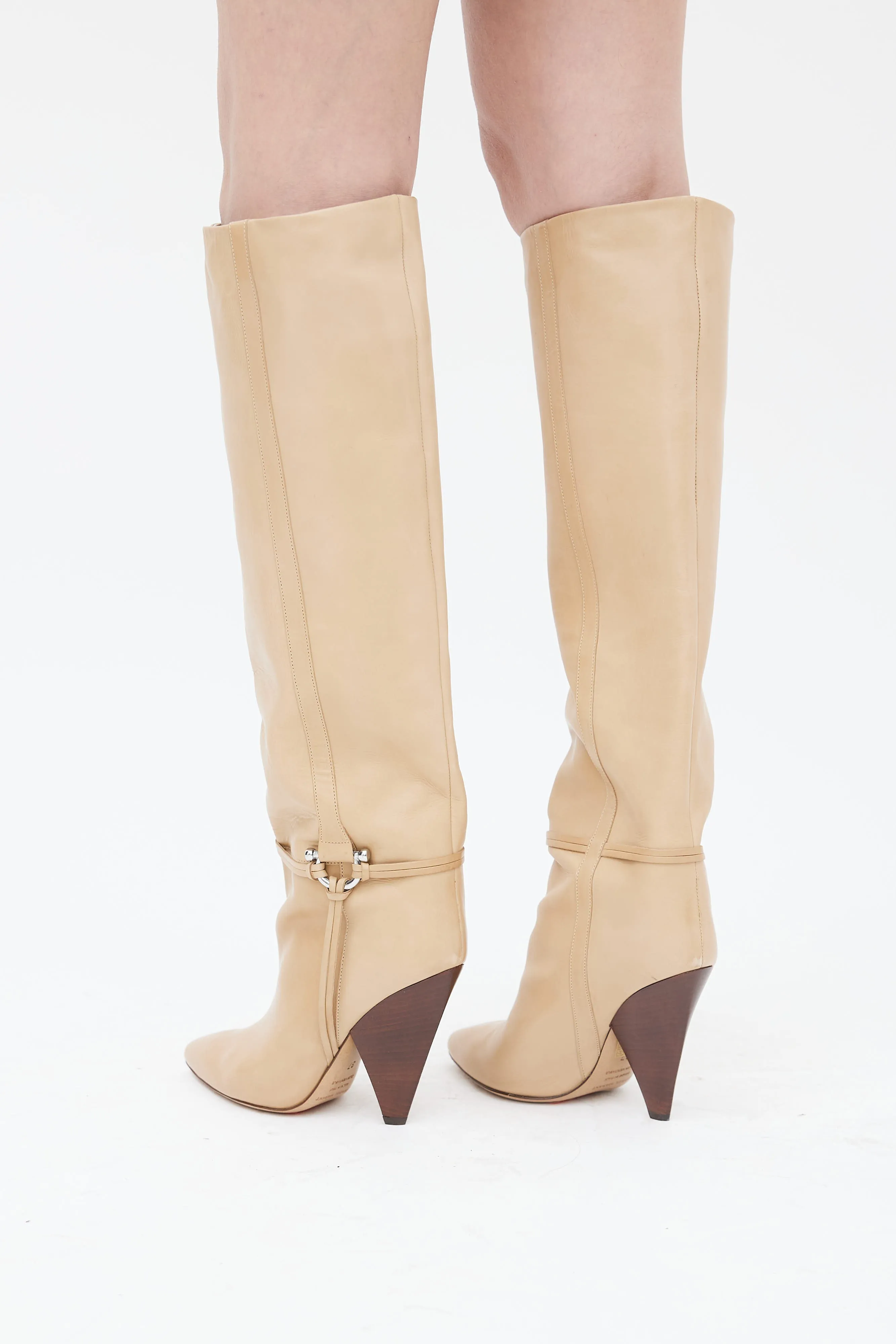 FW 2020 Brown Leather Lazu Knee High Boot