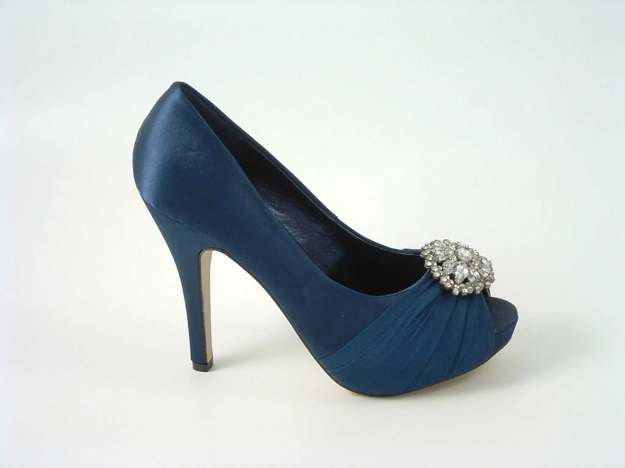 Glitz Shoes Ripley Sabatine Fee 888 Satin Peep Toe Platforms